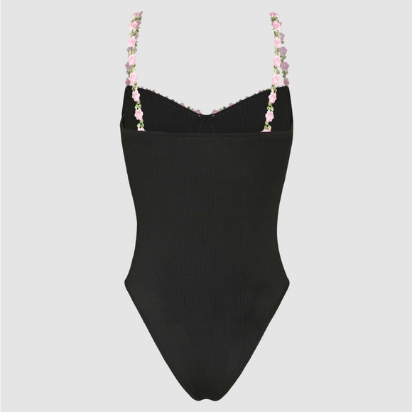 Cider black bodysuit floral straps - Picture 2 of 6